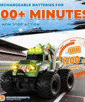 Waterproof Remote Control Car With Water Gun 1:18 Amphibious 4WD Monster Truck with LED lights and 1200 mAh battery