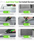 Sweet 3 In 1 Window Screen Roller Tool With 3 Interchangeable Rollers For Quick Fixes Plus Foldable Design For Easy Storage At Home Features Retractable Cutter And Concealed Removal Hook Inside Makes Home Repair Easy window screen install steps