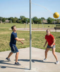 Rugged Tetherball Replacement Rope With Swivel Snap Hook 9 Ft White Braided Nylon Cord One Quarter Inch Inch Thick Low Stretch Weather Resistant For Consistent Play In Outdoor Backyards, Schools, And Playgrounds on a tetherball pole