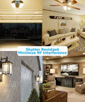 Rooms lit with Universal Garage Door Opener LED Bulb 1700 Lumens 15W Equal 100W, A19 E26 Base, 3000K Warm White, no flicker