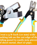 Lock Notcher And Gutter Crimper Tool For Sheet Metal And Vinyl Siding, crimping tool with cushioned grips, close-up view