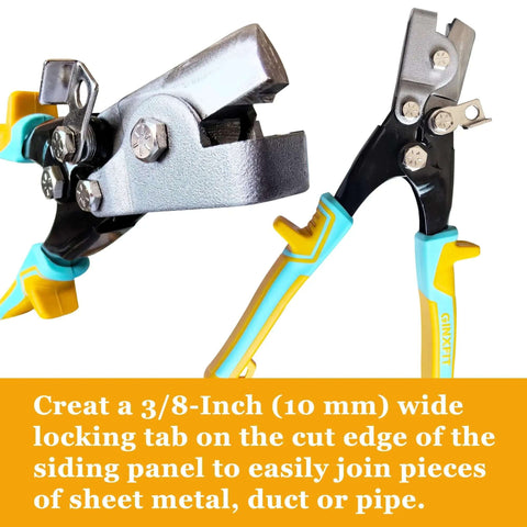 Lock Notcher And Gutter Crimper Tool For Sheet Metal And Vinyl Siding, crimping tool with cushioned grips, close-up view