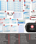 Mini First Aid Kit 120 Piece Waterproof Hard Shell Medical Kit for Car Home Office Travel Camping Sports Outdoors and School Grab And Go Emergency First Aid Supplies And Survival Kit In Compact Portable Case Black