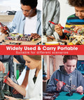 People using Pro Grade 100W Digital Soldering Iron Kit With Ceramic Heater And LED Display for electronics and circuit boards.