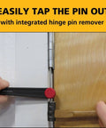 Knuckle Bender With Built-In Hinge Pin Remover used to extract pin from door hinge, showing easy DIY hinge pin extraction.