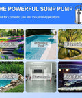 Tough As Nails Submersible Sump Pump Stainless Steel Body 1HP Motor 3700 GPH High Flow for garden and basement use.