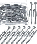 3 Inch Metal Curtain Hooks Slip On Drapery Pins And Hooks For Pleated Drapes Stainless Steel Window And Door Curtain Hardware Silver Finish 30 Pieces, silver hooks in tray