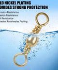 Barrel Swivels Fishing Tackle Set 60 120 Pcs Rolling Ball Stainless Steel Copper Brass Solid Rings High Strength Saltwater Swivels Connectors Must Have For Rigs And Tackle gold nickel plated barrel swivel for saltwater fishing