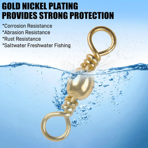 Barrel Swivels Fishing Tackle Set 60 120 Pcs Rolling Ball Stainless Steel Copper Brass Solid Rings High Strength Saltwater Swivels Connectors Must Have For Rigs And Tackle gold nickel plated barrel swivel for saltwater fishing