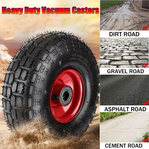 Heavy Duty Caster Wheels With Top Plate Swivel For Furniture And Workbenches, pneumatic tire on various road surfaces.