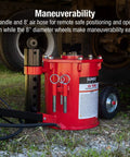 10 Ton Portable Air Lift Jack For Trucks And Trailers Narrow Chassis Design Heavy Duty Lift on grass with T-handle and wheels