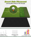 6x4 Ft Extra Large Golf Hitting Mat With Triple Turf Design, 50mm 55mm 31mm Thick, Non Slip Foam Base, Dense Artificial Grass