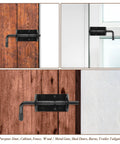 Spring-loaded gate latch bolt, 6in, solid steel, black, 2-pack for wood/metal gates and shed doors.