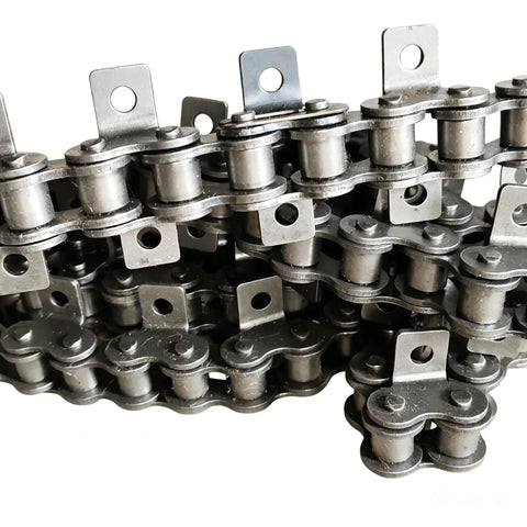 Ready To Use 1.5m Roller Chain 06B With Ears For Conveyor Replacement showing interlocked links and attachment ears for easy installation.