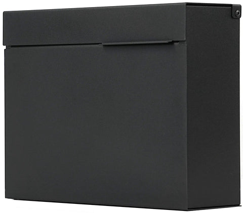 Modern Wall Mount Mailbox in Black Powder Coated Aluminum Heavy Gauge Rust Resistant Designed And Made In North America