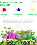 Full spectrum 20W LED grow lights above plants in Dope Indoor Hydroponics Growing System With LED Grow Light For Fresh Vegetables And Herbs.