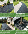 Heavy Duty Weed Barrier Fabric 3x50 Ft Breathable 3.2 Oz Woven Polypropylene Garden Bed Cover Landscaping Mat Installed on Paths