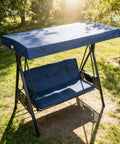 Heavy Duty Waterproof 3 Seat Swing Canopy Replacement For Porch Garden Backyard Bench Swing Navy Weatherproof Shade Top