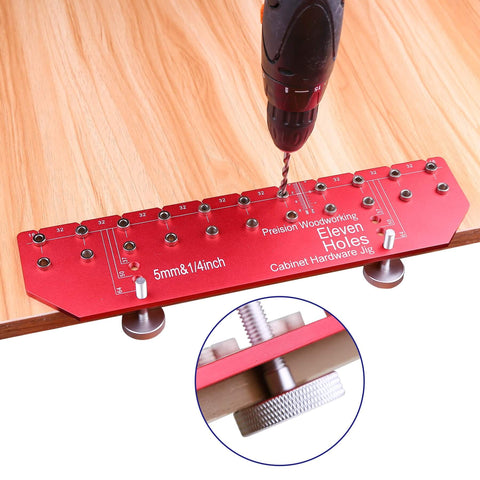11 Hole All Metal Shelf Pin Jig With Self Contained Clamping For Easy No Fuss Drilling Drill Guide For Quick Precise Woodworking