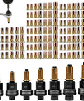 7 Mandrel Carbon Steel Rivet Nut Tool Kit For Drill Heavy Duty Fastening Set With 210 Press In Nuts High Torque Control Forged GCR15 Nosepieces And 12 9 Grade Alloy Mandrel For Smooth Installations And Reduced Thread Stripping, M3-M12