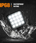 10 Pack 4 Inch LED Light Pods 5600 Lumen IP67 Off Road Work Lights, IP68 waterproof, in splash effect under rain.