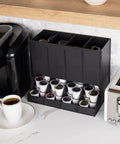 Four Compartment Coffee Pod Dispenser For Breakroom Holds Up To 120 Pods Keeps Your Coffee Station On Point Black Plastic Organizer
