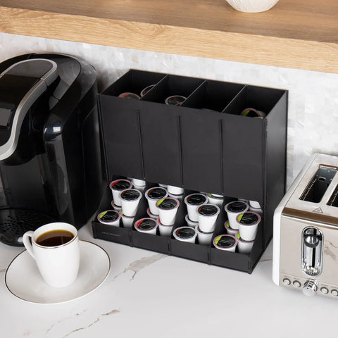 Four Compartment Coffee Pod Dispenser For Breakroom Holds Up To 120 Pods Keeps Your Coffee Station On Point Black Plastic Organizer