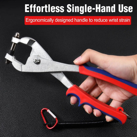 Beefy Built To Last Ceiling Grid Punch Pliers Kit With 3.3mm Hole Punch showing ergonomic handle and anti-lost lanyard.
