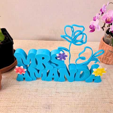 Custom 3D Printed Teacher Desk Name Plate Personalized Sign With Bold 3D Letters Dope Classroom Decor Perfect Teacher Gift Daycare Office Name Tag For Desk