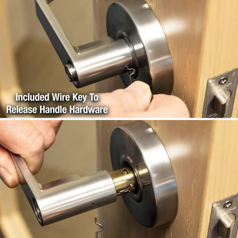 Installing Privacy Door Lock With Lever Handle For Commercial Interiors Brushed Chrome Finish Built Tough Heavy Duty Cylindrical Lock