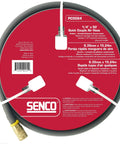Tough As Nails 1/4 Inch By 50 Foot Air Compressor Hose With Industrial Interchange Coupling And Plug on red spool showing assembly.