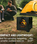 20 Inch Portable Wood Burning Fire Pit Collapsible For Camping And Backyard Use Tailgate Ready Ultra Compact Easy Assembly With Interlocking Design Great For Deck Or Patio Black with campers and tent