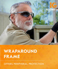 Nemesis Safety Glasses Smoke Anti Fog Lenses With Silver Frame Lightweight And Sporty Design Built For Outdoor Gigs And Job Site Use Resists Fog Across Hot Cold Humid Environments Includes Case Pack Of 12 shown on person working outdoors