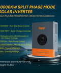 Hybrid Solar Inverter For Home And Off-Grid Backup Power, 10kW Split Phase 48VDC To 110/220VAC on display stand