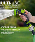 Heavy Duty Garden Hose Repair Fittings Aluminum Male Coupling Menders With Zinc Clamps And Rubber Washers in use with spray nozzle