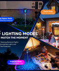 3 In 1 Bug Zapper For Outdoors Solar Powered With Realistic Flame Light And RGB Projector Zaps Mosquitoes Like A Boss USB Rechargeable IP65 Waterproof Yard And Garden Up To 2000 Sq Ft shown in garden setup with lighting modes.