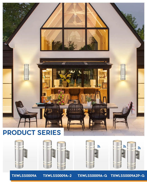 Outdoor Wall Sconce Waterproof Light Fixture For Porch And Patio Stainless Steel 304 Weatherproof Wall Mount