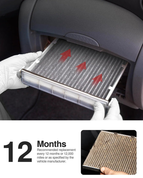 Installing Cabin Air Filter With Activated Carbon For Cars And SUVs Odor Busting And Fresh Breeze, fits Toyota Camry RAV4.