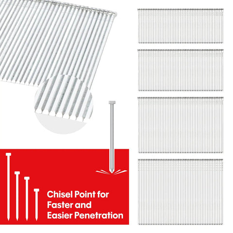 Galvanized 16 Gauge Finish Nails Assorted 2000 Count For Nail Guns One And A Quarter Inch To Two And A Half Inch