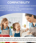 Family cooking together, showcasing compatibility of Chrome Stove Burner Drip Pan Set For Electric Ranges Includes Two 6 Inch And Two 8 Inch Drip Bowls Heavy Duty Chrome Plated Steel With Locking Slot Replacement Parts For Ovens And Ranges.