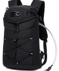 Front view of Lightweight Insulated Hydration Backpack With 2L Or 3L Water Bladder, black color, ergonomic design.
