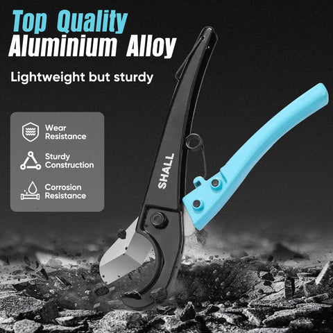 Pex Pipe Cutter With Quick Easy Grip For Fast Cuts Up To 1 3 8 Inch Tubing Aluminum Alloy Body Stainless Steel Blade For Clean Precision