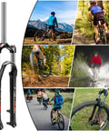 Dope MTB Front Suspension Fork With 100mm Travel For 26, 27.5, And 29 Inch Wheels, 28.6mm Straight Steerer, 9mm QR, Crown Lockout