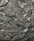 Close-up of Hummingbird And Flowers Round Stepping Stone Mold For Concrete DIY Backyard Garden Pathway Reusable Plastic Cement Mold