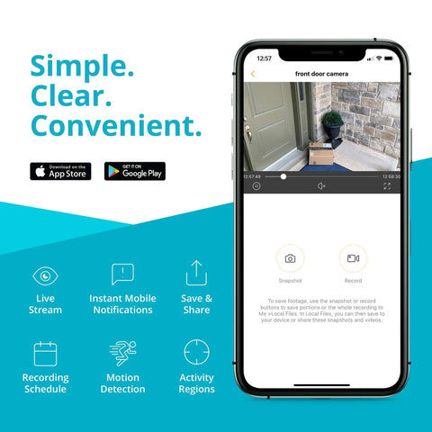App interface displaying 2K HD Wireless Security Camera With Plug In Power Outdoor Weatherproof Bullet Cam Crystal Clear Motion Alerts