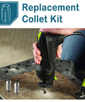 CN1 Compatible Replacement Collet Kit One Quarter Inch for Spiral Saws and Drywall Cutout Tools 2 Pack in use