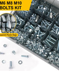 Pro Grade 1004 Piece Heavy Duty Bolt And Nut Set With M6 M8 M10 Bolts Flange Nuts Washers And Spring Washers Zinc Plated