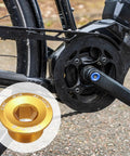Gold M19 Aluminum Alloy Bicycle Crank Fixing Bolts Set for Chainring Arm and Crankset on a mountain bike