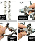 Installation steps of All In One Bike Chain Kit With 126 Links For 6/7/8 Speed Chains, Built In Chain Tool, Replacement Set For Hub Motor E Bikes