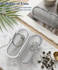 No Sweat Stainless Steel Ultrasonic Cleaner Baskets With Heavy Duty Locking Clips for jewelry and small items, 4.3 X 1.96 inch.